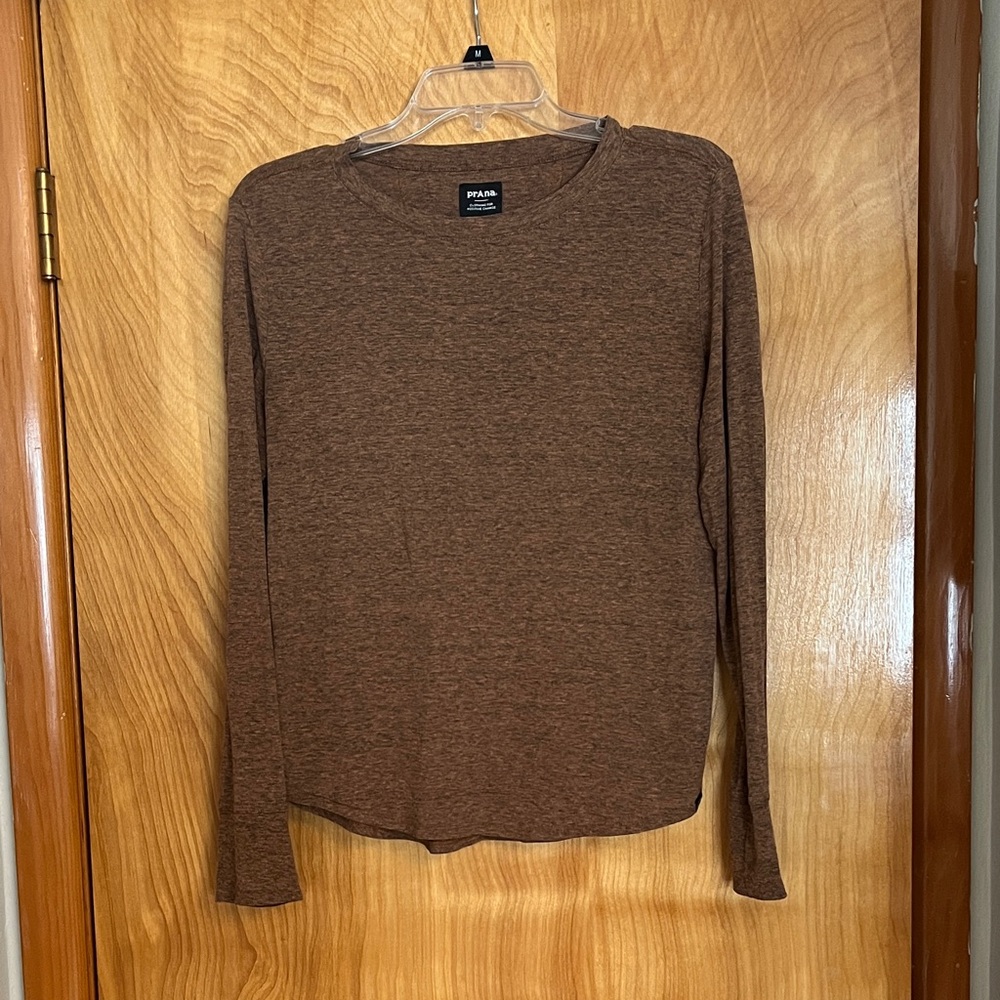 Prana Women's “Cozy Up” Brown Crewneck Top